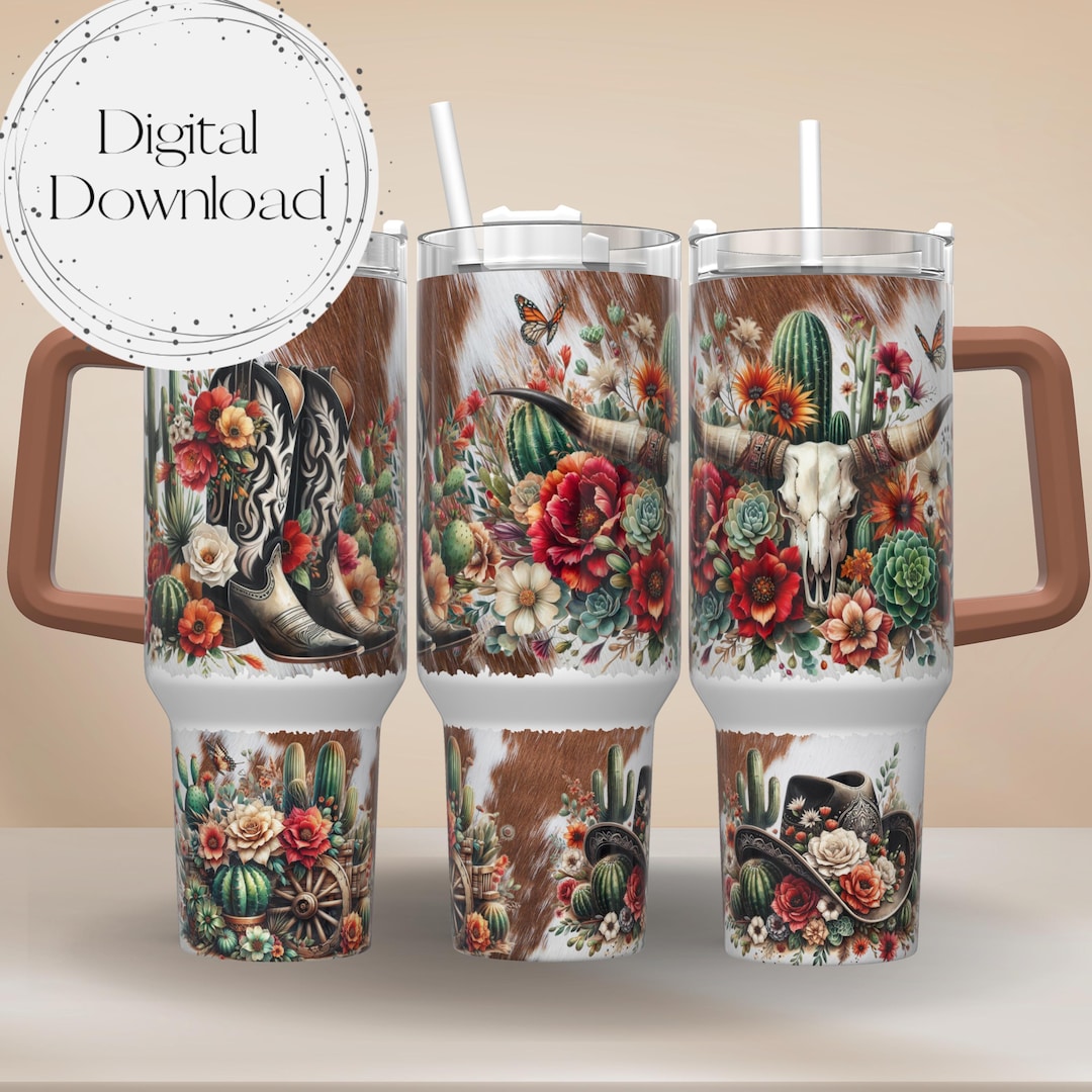 Southwest Cowboy 40oz Tumbler Wrap -sublimation Designs Download PNG ...