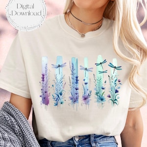 dragonflies png floral watercolor brushstroke png design watercolor dragonfly floral purple teal brushstroke png for shirt png for pillow png for mug brush stroke png svg