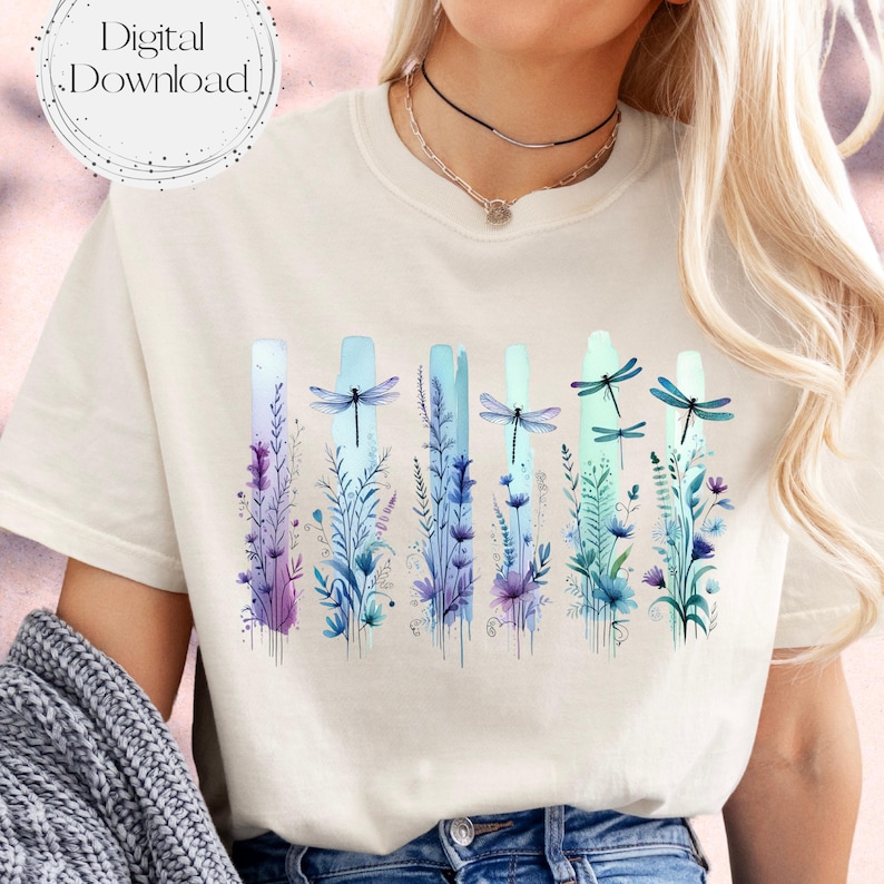 dragonflies png floral watercolor brushstroke png design watercolor dragonfly floral purple teal brushstroke png for shirt png for pillow png for mug brush stroke png svg