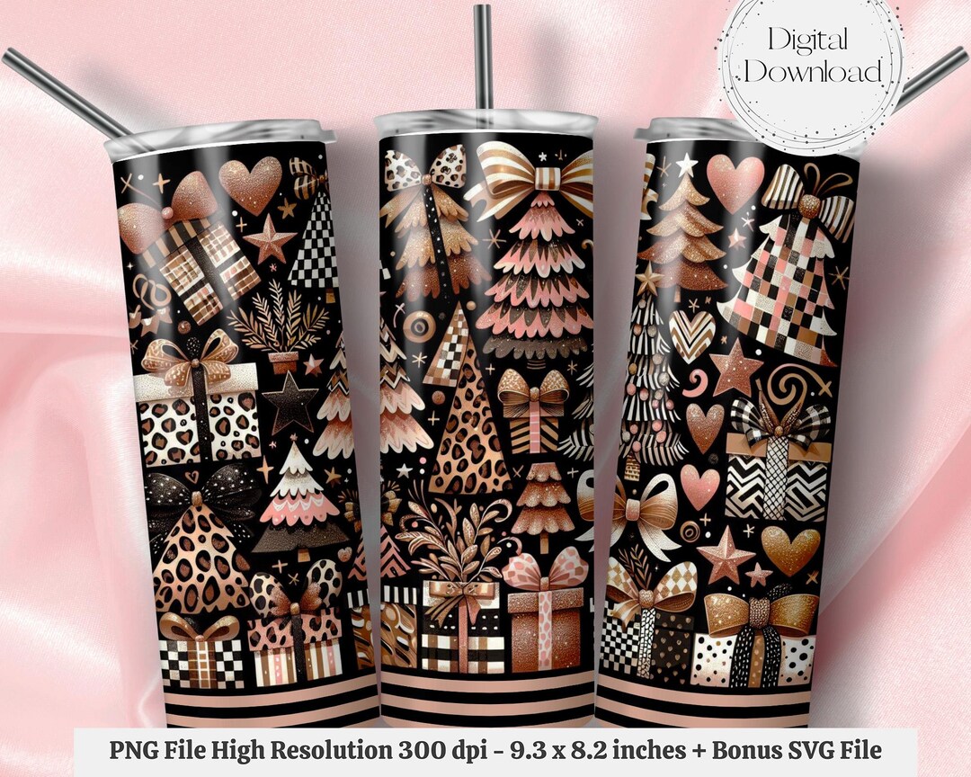 Whimsy Christmas Seamless PNG + SVG 20 Oz Skinny Tumbler Wrap ...