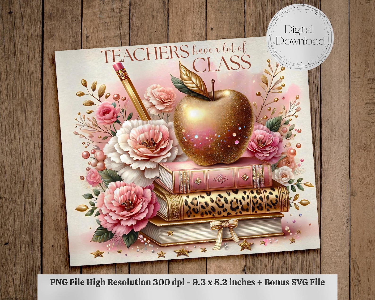 Seamless Teacher Tumbler Wrap PNG + SVG for 20 Oz Skinny Tumbler Wrap ...