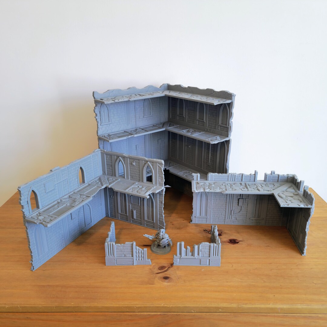 UKTC Terrain Gothic Cathedral Ruins Terrain Scenery for 28mm Scale ...