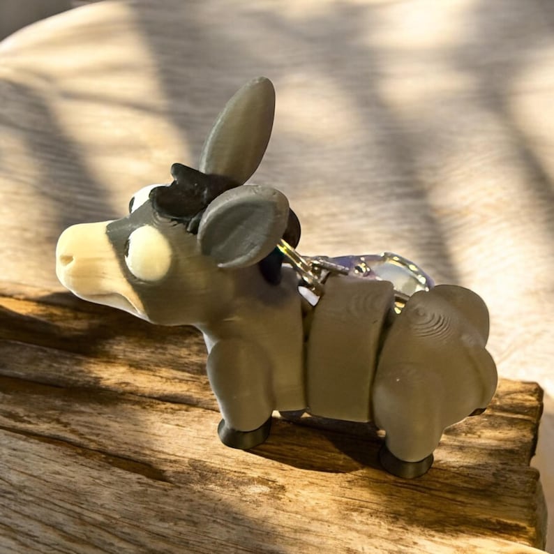 3D Printed Donkey Keychain | Farm Animal PLA Bag Charm - Etsy