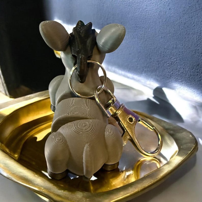3D Printed Donkey Keychain | Farm Animal PLA Bag Charm - Etsy