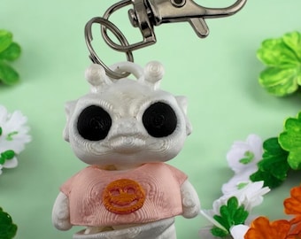 3D Printed Alien Keychain: PLA Sci-Fi Bag Charm