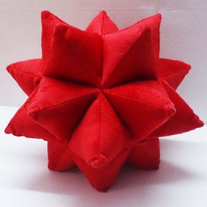 Designer Star Pillow | Red Velvet Pillow for Kids' Room and Nursery Decor | Baby Shower Gift Idea