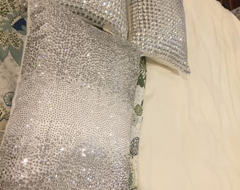 Swarovski crystal pillows Luxury home decor Handcrafted  Glamorous pillows Dazzling crystal designs  gifting Anniversary Birthday gifts