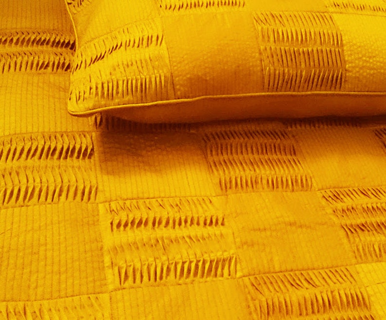 Mustard Yellow Quilt Yellow Decor Bedding King Quilt Vintage Etsy