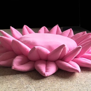 Rose Pink Velvet Lotus Shaped Floor Cushion for Meditation, Yoga and Living Room - Back Pain Relief and Spiritual Gift