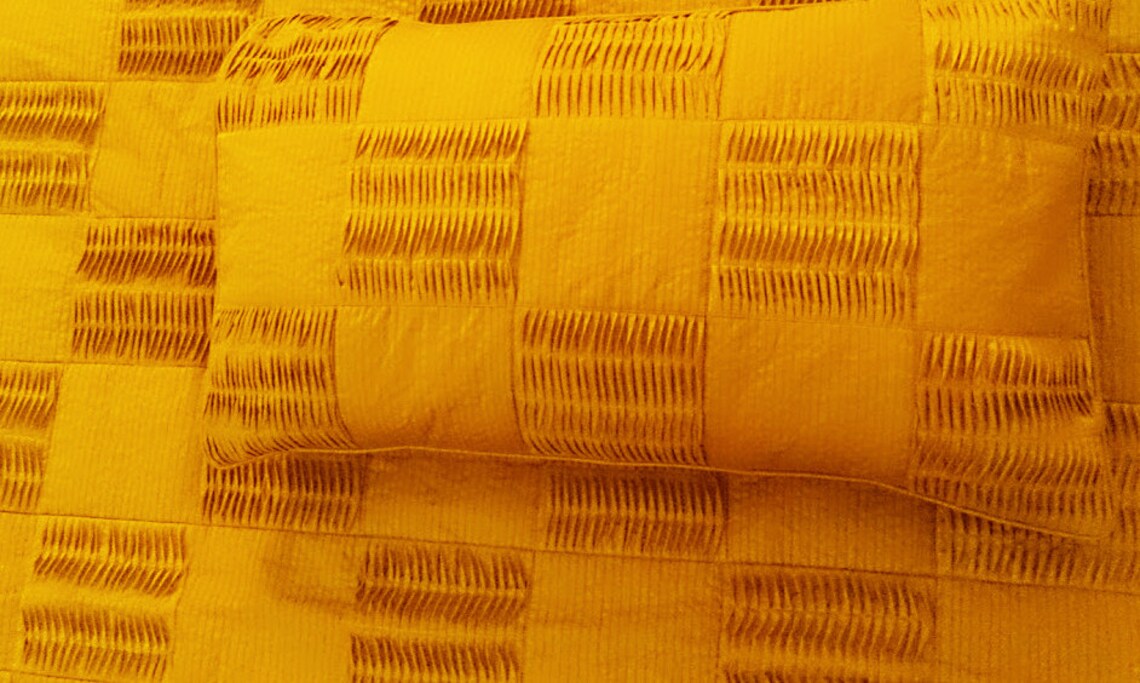 Mustard Yellow Quilt Yellow Decor Bedding King Quilt Vintage Etsy