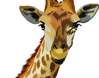 Giraffe Print Artwork Art Print Birthdays Gift for Her Printable wall Art Animal Poster