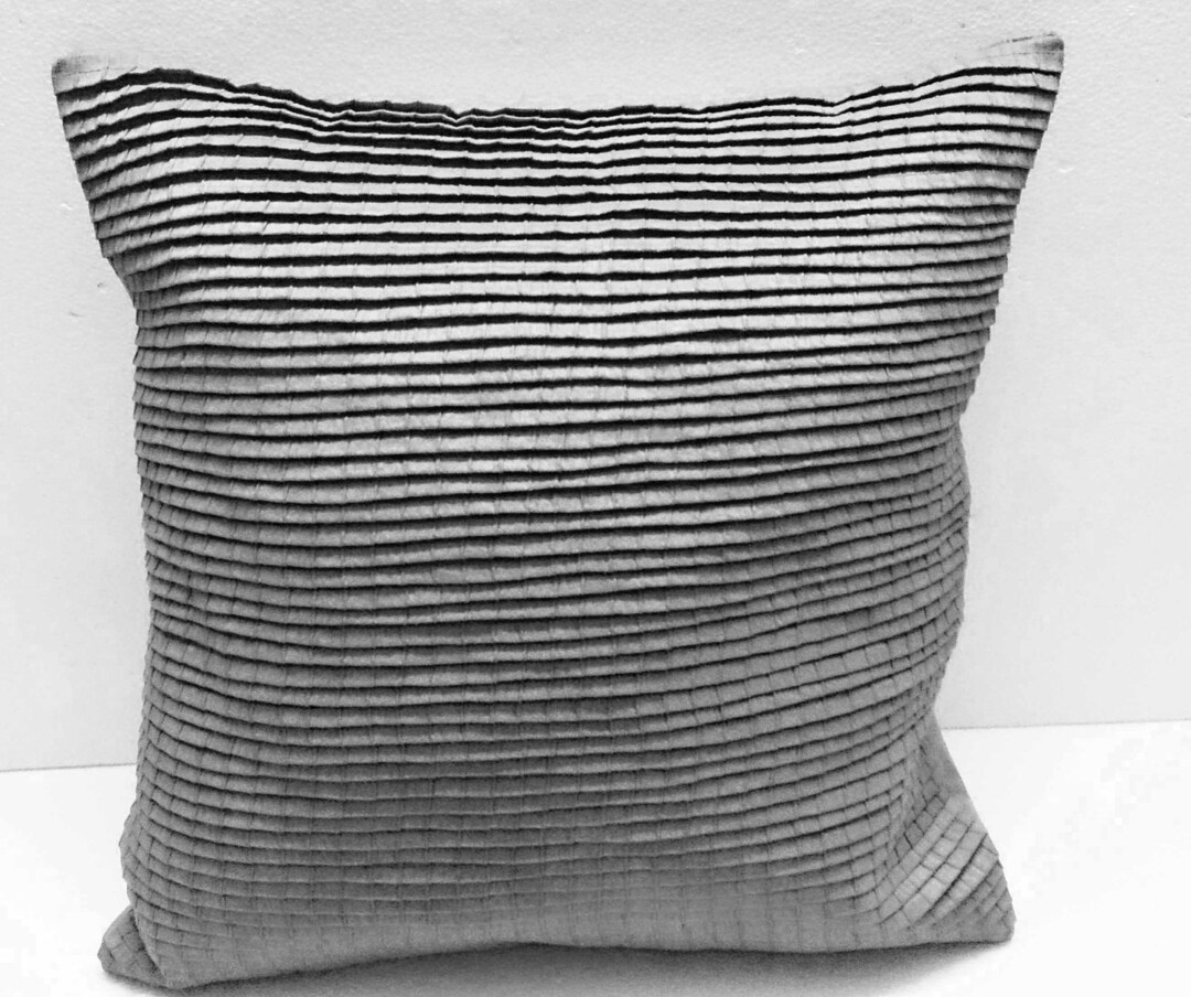 Pleated Light Grey Cushion Decorative Cushion Modern Pillow Etsy