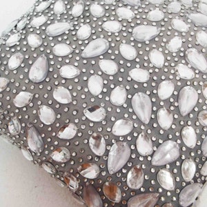 crystal pillow swarovski crystal sparkle grey pillow mom gifthousewarming handmade cushion in size 16x16inches image 2