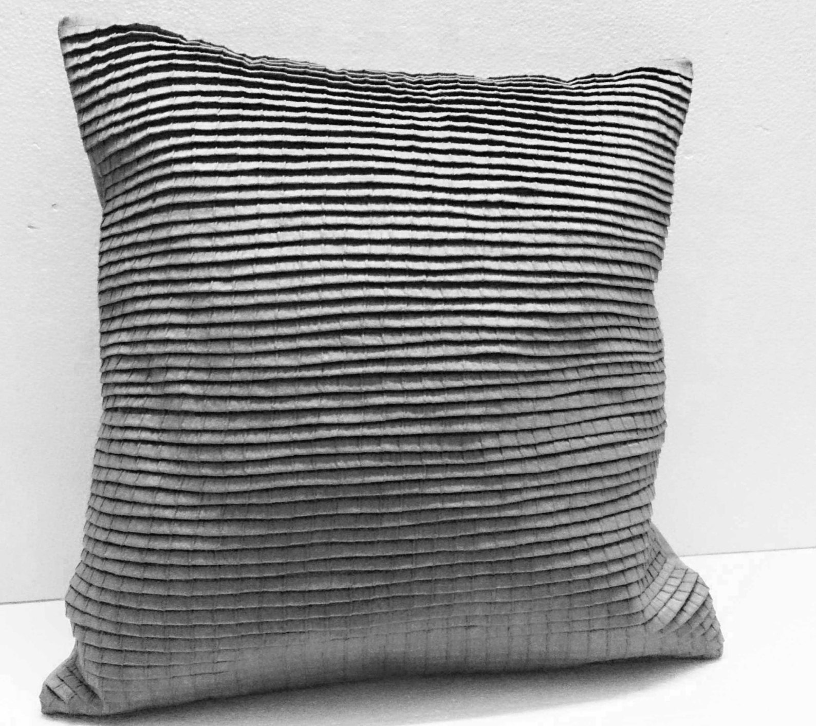 Pleated Light Grey Cushion Decorative Cushion Modern Pillow Etsy