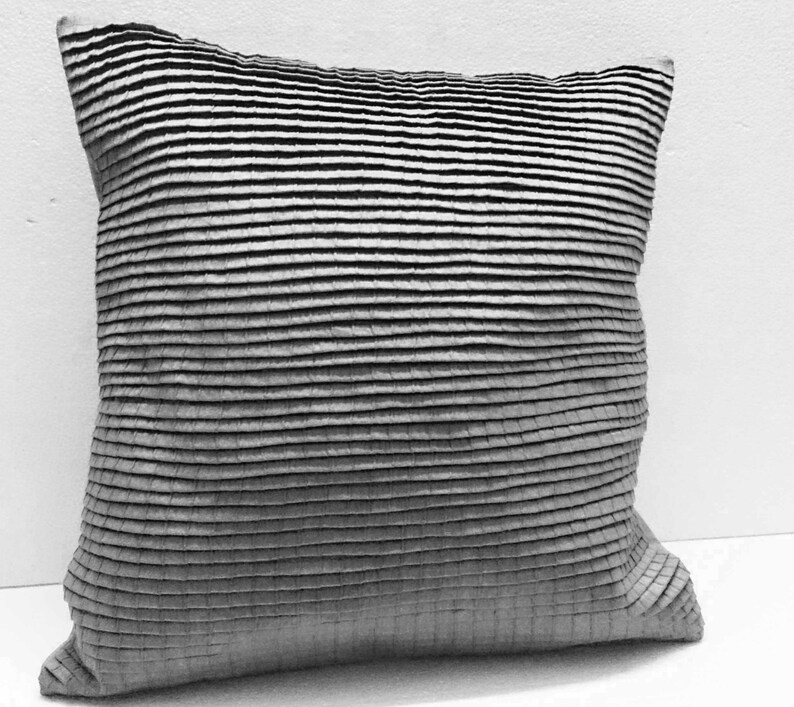 Pleated Light Grey Cushion Decorative Cushion Modern Pillow Etsy