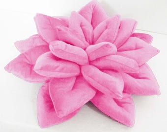 Blush Velvet Lotus-Shaped Pillow | Decorative Luxury Meditation Boho Pillow | Pink Farmhouse and Yoga Art Pillow | Gift for Mom