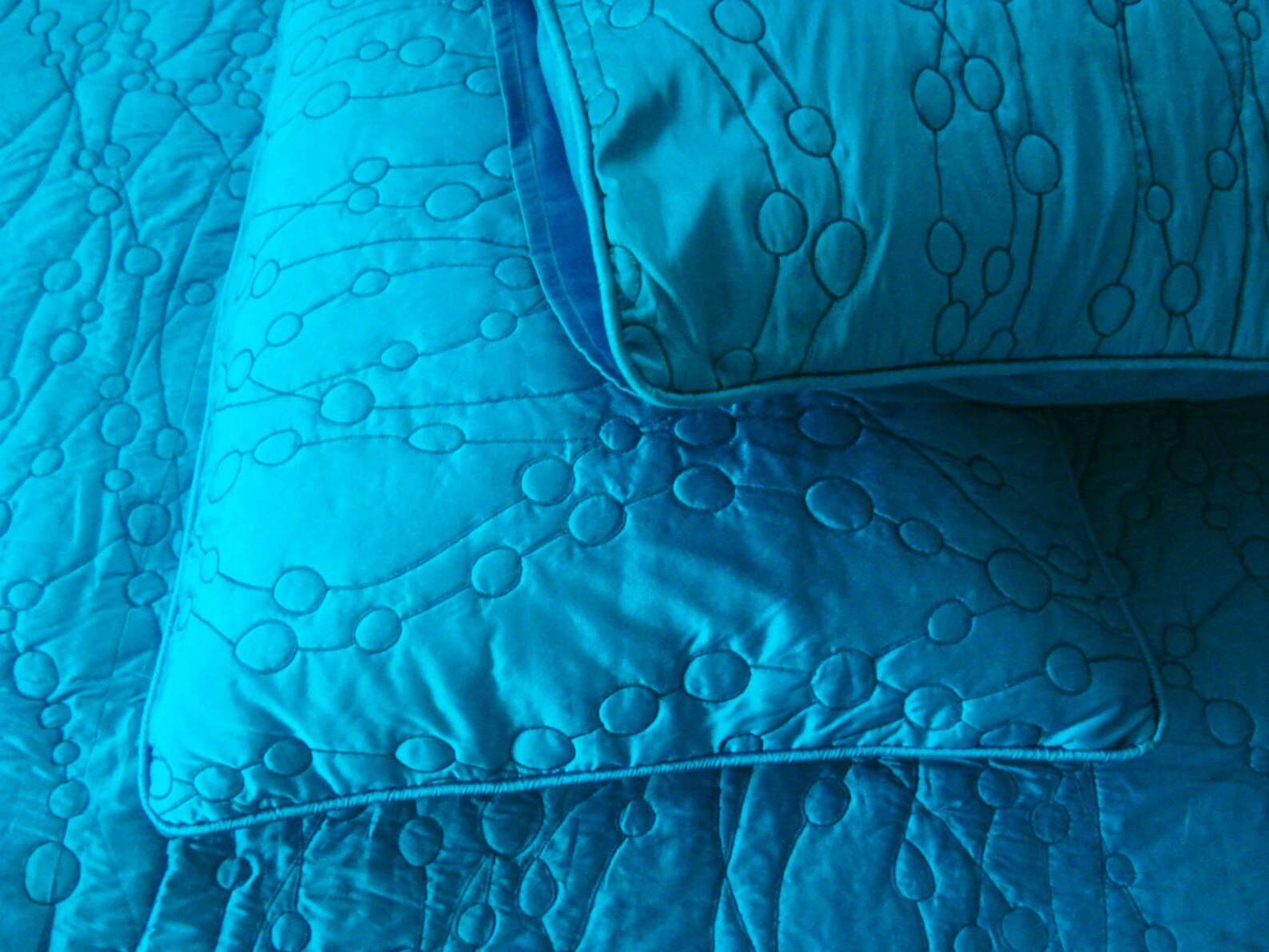 Cotton Bedspread Blue Teal Pebbles King Quilted Bedspread Etsy