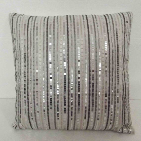 White Pillow Sequin Pillow Sequin Throw Pillow Decorative Pillow