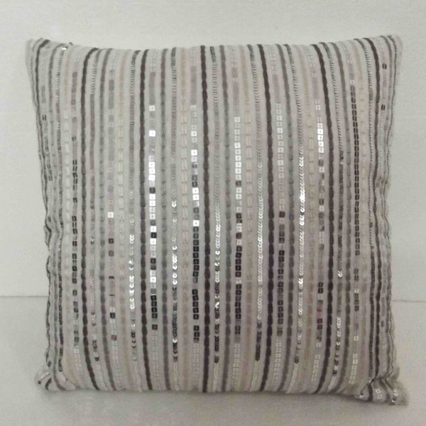 White Pillow Sequin Pillow Sequin Throw Pillow Decorative Pillow Cover Personalized Pillow