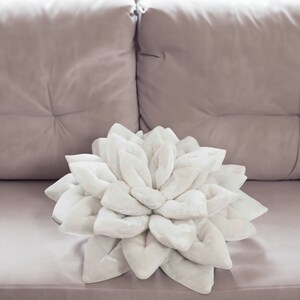white pillow-velvet pillow-lotus flower-shaped pillow-16 inches-gifts-buddha-designer pillow-luxury pillow-yoga studio decor-unique gift image 7