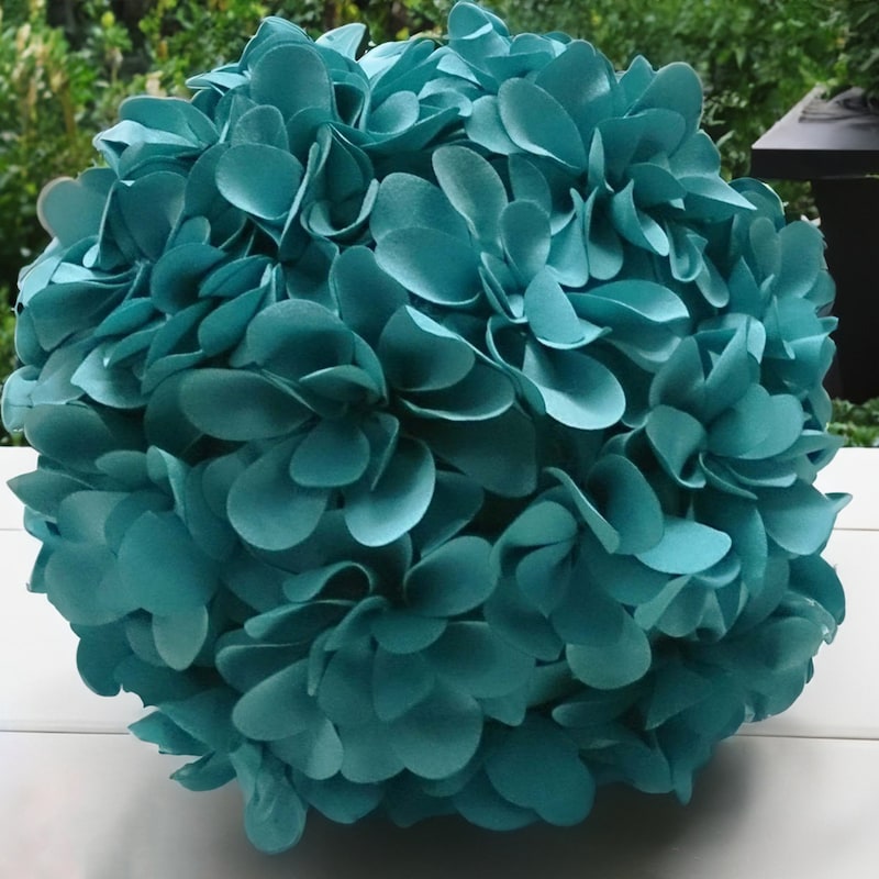 Round Teal Pillow Etsy