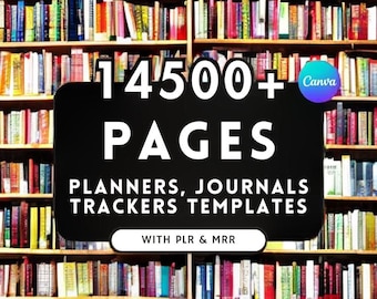 PLR Canva Template Bundle: 200+ Editable Planner, Journal & Tracker Templates