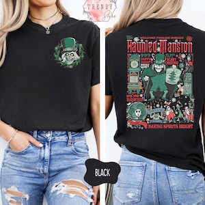 Vintage The Haunted Mansion Christmas shirt, Making Spirits Bright Hatbox Hitchhiking Ghosts WDW Disneyland Haunted Mansion Holiday shirt