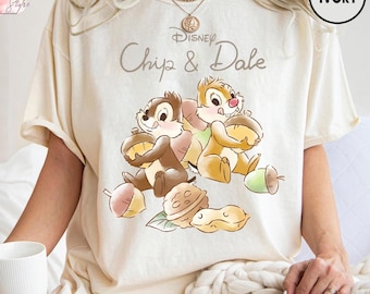Chip And Dale Shirt, Disney Floral Chip And Dale T-shirt, Disney Vacation Gifts Tee, Funny Magic Kingdom, Disney Family Trip