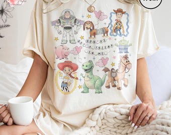 Camiseta vintage de Disney Toy Story "Tienes un amigo en mí", camiseta de personajes de Toy Story, camiseta de viaje a Disneyland, camiseta familiar a juego
