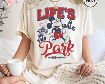 Camiseta de Mickey Mouse "La vida es un paseo por el parque", camiseta de Mickey Mouse de Walt Disneyworld, camiseta de Mickey Mouse de Disneyland Park, camiseta de Mickey Mouse
