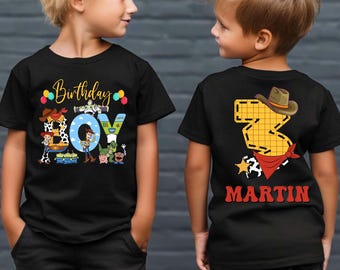Camiseta personalizada de aniversário para meninos e meninas do Toy Story, camiseta de aniversário da Disney, camiseta personalizada do Toy Story, camiseta de viagem de aniversário da Disneylândia