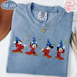 Comfort Colors Fantasia Sorcerer Mickey Shirt, Disney Fantasia Movie Tee, Fantasmic Shirt, Mickey Mouse Kids Shirts, Disneyland Trip Tee Blue Jean/Indigo