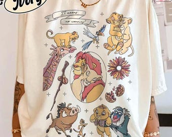 Retro Lion King Comfort Colors Shirt Simba Mufasa Timon Pumbaa Disney Group Tee Family Matching Disney Animal Kingdom Trip Tee Hakuna Matata