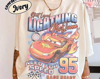 Camiseta de Rayo McQueen, camiseta retro de la película Cars, gráfico de Street Legend listo para la carrera, camiseta de Pixar Need for Speed, camiseta de regalo para cumpleaños