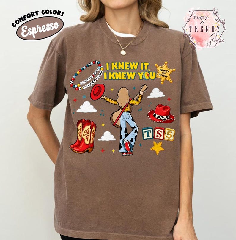 Vintage I Knew It I Knew You Shirt, Toy Story 5 Friendship Tee, Comfort Colors Disney Trip Shirt, Woody Buzz Lightyear Tee, Tay Story TS13 Espresso