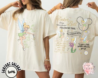 Camiseta retro de Campanilla de Disney, camiseta de Campanilla de la princesa Disney, camiseta a juego de Disney, camiseta del Reino Mágico, camiseta de viaje de Disney para niñas