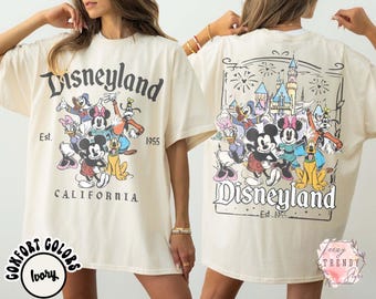Camiseta retro de Disneyland California, camiseta vintage de Mickey Mouse Disney, camiseta de vacaciones familiares Disney, camiseta grupal de Disneyland Est. 1955