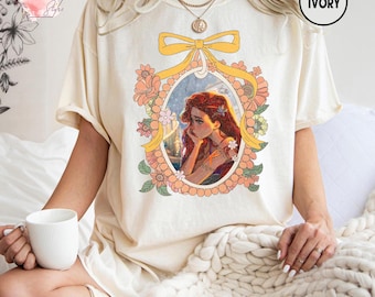 Maglietta Disney Ariel Coquette Bow, La Sirenetta, Maglietta Principessa Disney, Maglietta Ariel Vintage Retro, Maglietta Ariel Flounder, Viaggio a Disneyland