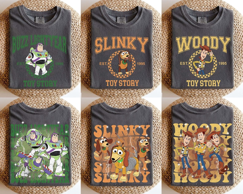 Disney Toy Story Characters Shirt, Pixar Toy Story Disney Shirt, Disneyland Trip Shirt, Toy Story Birthday Shirts, Woody Buzz Jessie Alien image 2