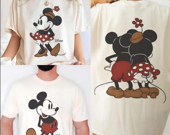 Komfort Farben Disney Classic Minnie Micky Maus Shirt, Minnie Shirt, Mickey Shirt, Disneyland Urlaub Ferien Shirt, Disney Paar Shirt