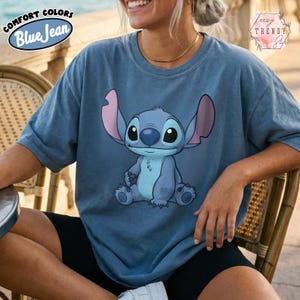 Retro Comfort Color Disney Stitch Shirt, Lilo & Stitch Movie Comfort Shirt, Magic Kingdom Tee, Disney Birthday Boy Girl Gift, WDW Tee Blue Jean