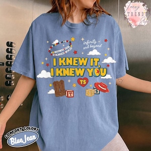 Camiseta vintage "Lo sabía, te conocía", camiseta retro con estampado de botas vaqueras, camiseta de amistad de Toy Story 5, regalo moderno para fans de la música western, camiseta TS13 Blue Jean