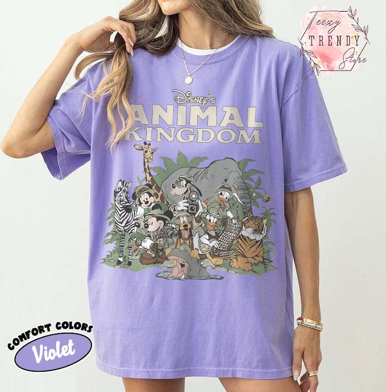 Vintage Disney Animal Kingdom Comfort Colors Shirts, Walt Disney World Safari Tee, Jungle Safari Disney Vacation Tee, Disney Trip 2026 Shirt image 4