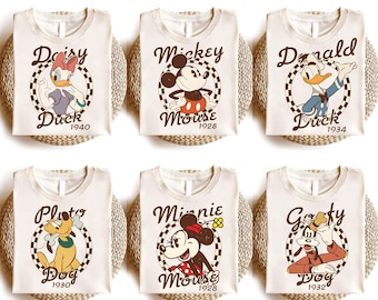 Comfort Colors® Retro Mickey and Friends Shirt, Vintage Disney Characters Tee, Minnie Donald Goofy Pluto Daisy Shirt, Disney Trip Tee