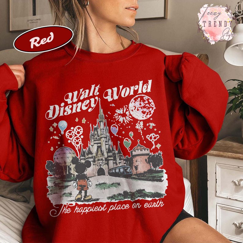 Retro Walt Disneyworld Shirt, Mickey And Friends Shirt, Disney 2026 Trip, Vintage Disneyworld Shirt, Disney Family 2026 Tee Red