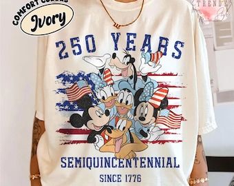 Camiseta retro de Mickey y sus amigos del 4 de julio con colores cómodos, camiseta con globo de Disney, regalo para el viaje familiar patriótico de Mickey 2026