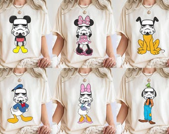 Vintage Disney Mickey And Friends Star Wars Shirt, Star Wars Family Shirts, Disney All Character Tee Mickey Mouse Stormtrooper, Disney Trip