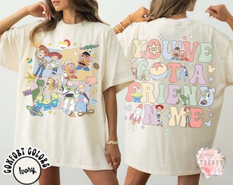 Camiseta de Toy Story para viajes familiares, camiseta gráfica "Tienes un amigo en mí", camiseta de personaje de Pixar, conjunto de Disney a juego, camiseta de regalo de cumpleaños