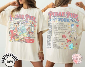 Vintage Meet Me At Pixar Pier 2 Side Shirts, Retro Disney Pixar Pier Shirt, Disneyland Pixar Fest 2024 Shirt, Pixar Family Trip Shirts