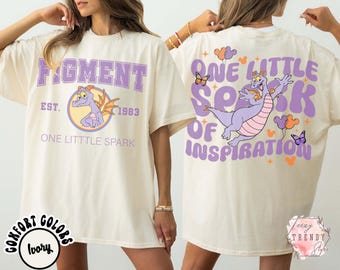 2 Seite ein kleiner Funke Shirt, Figment Shirt, lila Drachen Shirt, Figment Epcot Shirt, Disney World Shirt, Disney Figment Shirt